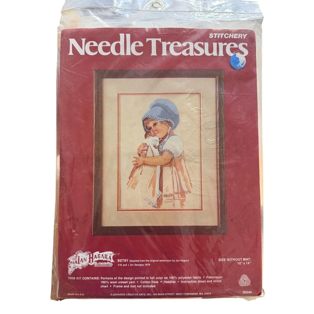 Vintage 1979 Jan Hagara Betsy Crewel Embroidery Kit Needle Treasures 00544